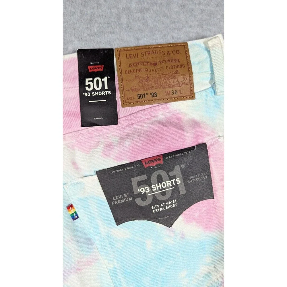 Levis Men Shorts‎ 36x6 NWT 501 '93 LGBT Pride Cutoff Button Fly Raw Frayed Hem
